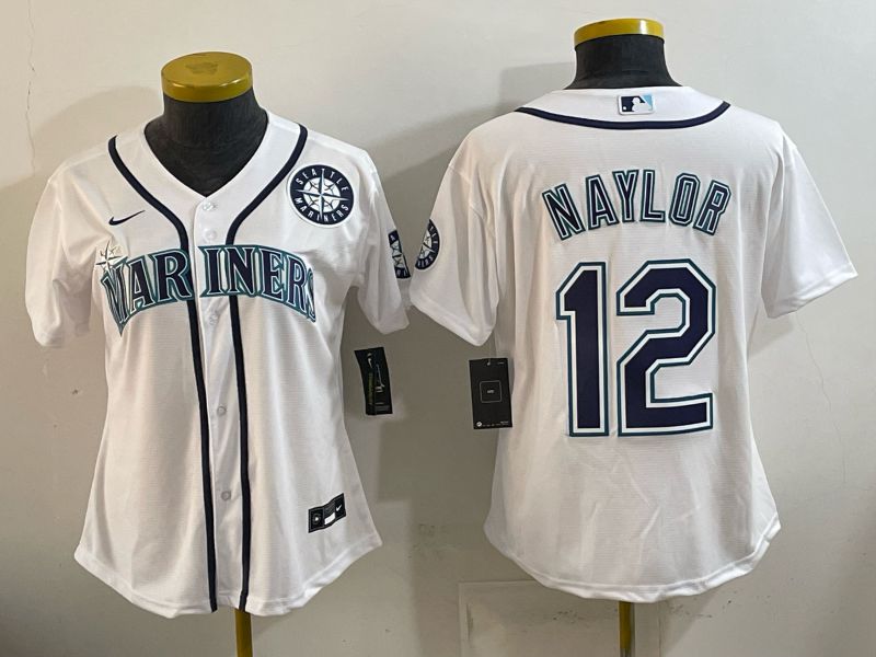Youth Seattle Mariners #12 Naylor White Game 2026 Nike MLB Jersey style 08